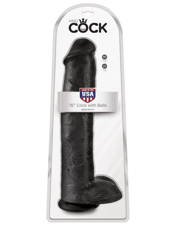 Фаллоимитатор-гигант черный King Cock 15 Cock with Balls