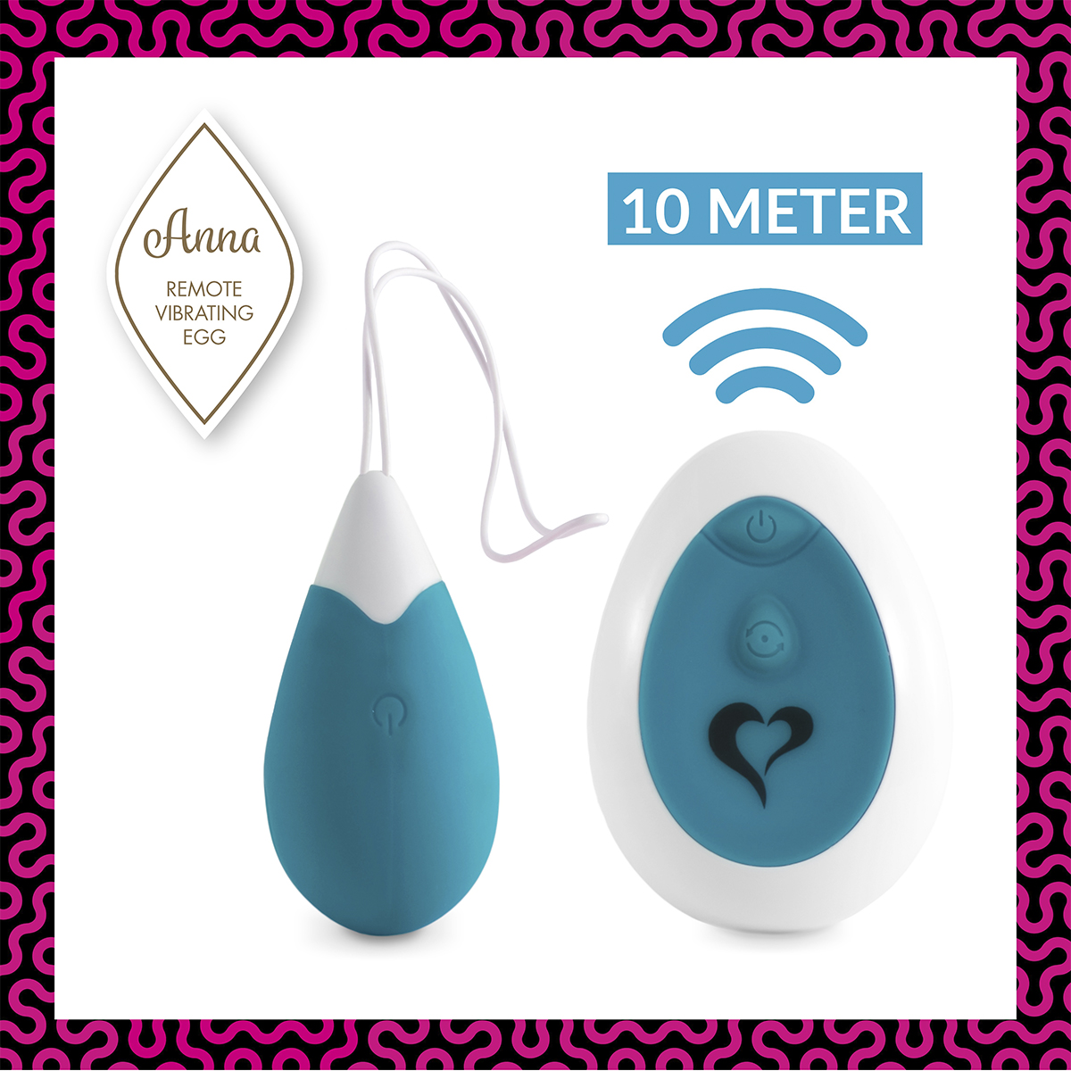FeelzToys Вибромассажер в форме капли на радиоуправлении Anna Vibrating Egg морская волна