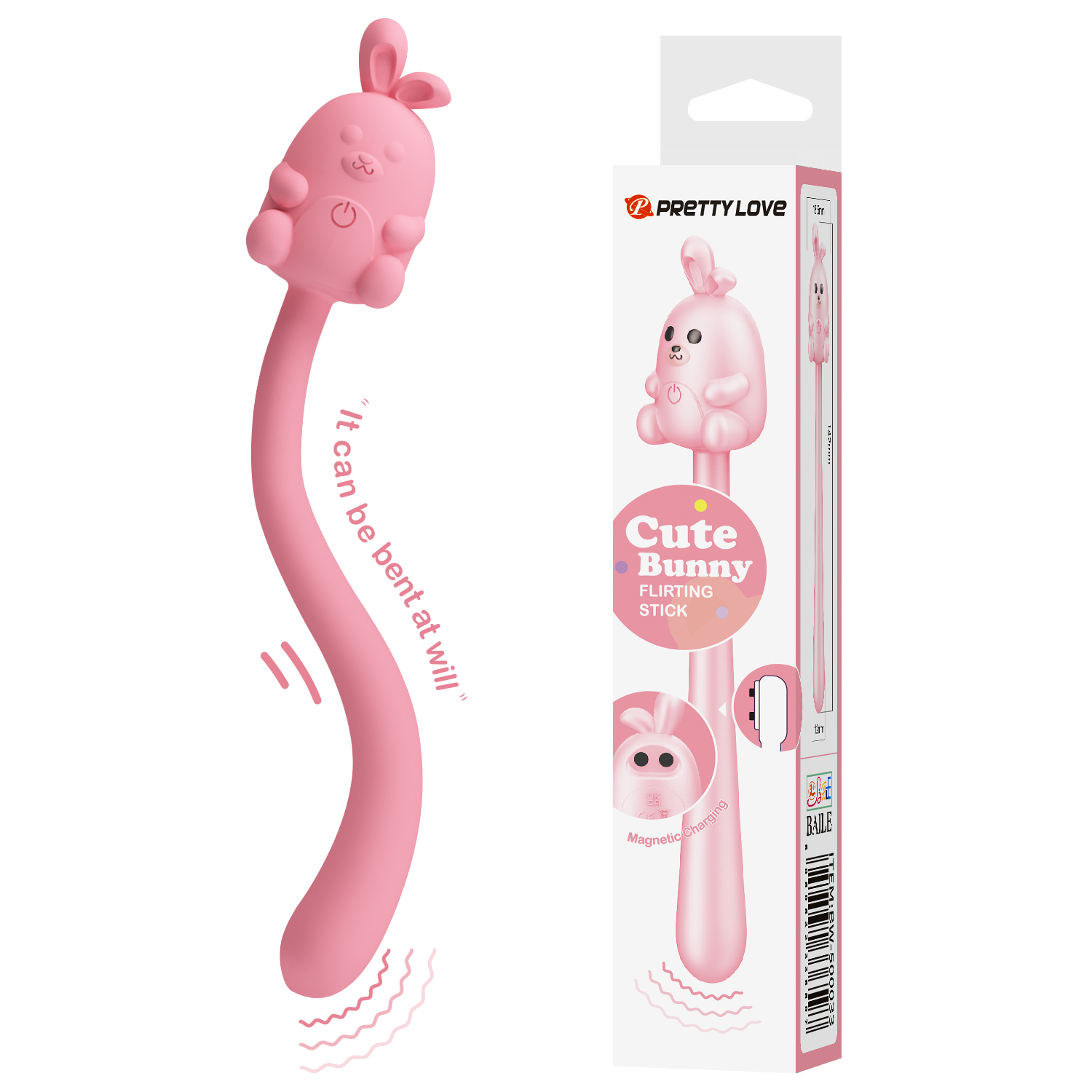 Мини-вибростимулятор Cute Bunny, розовый