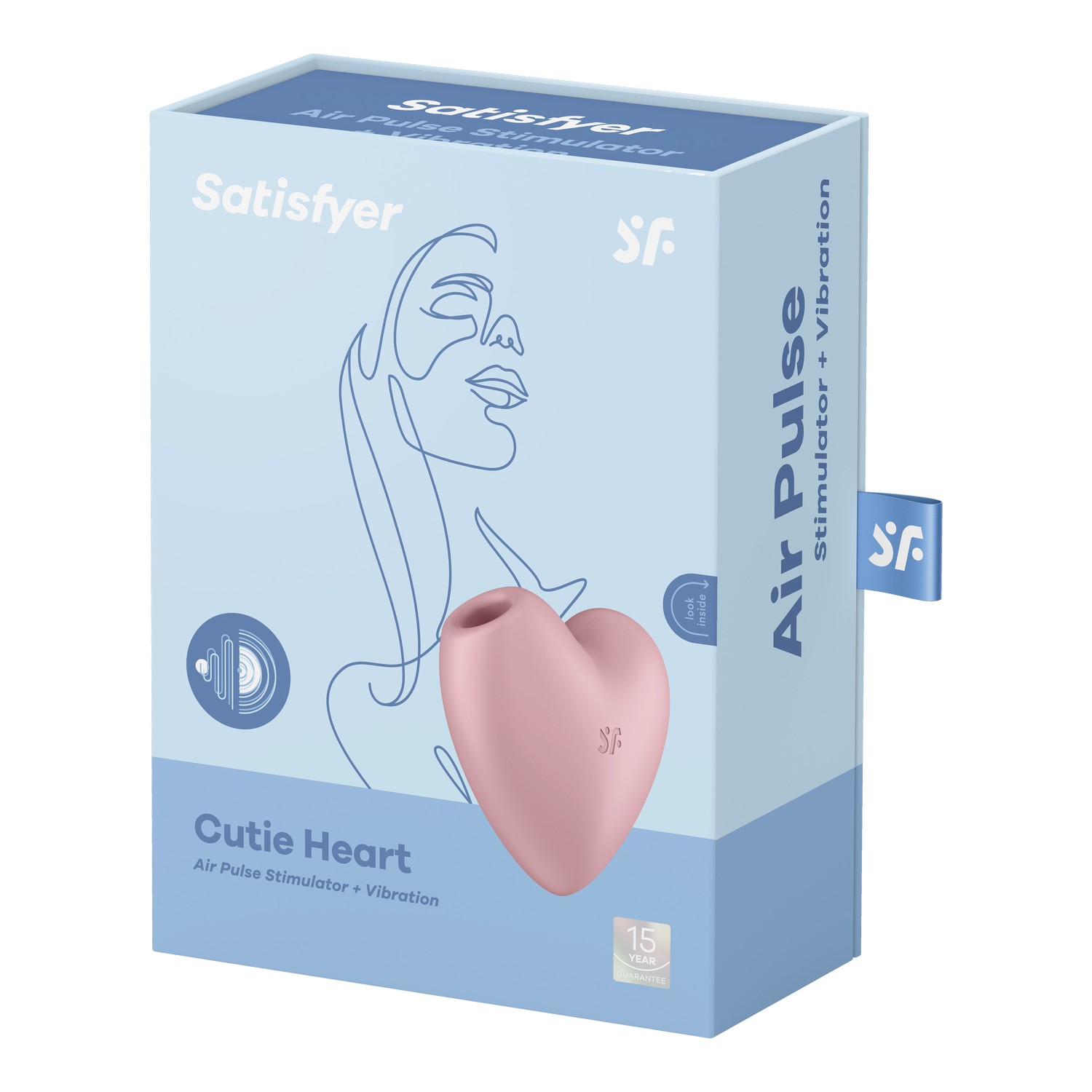 Cutie Heart pink двухсторонний вакуум-волновой вибростимулятор, розовый