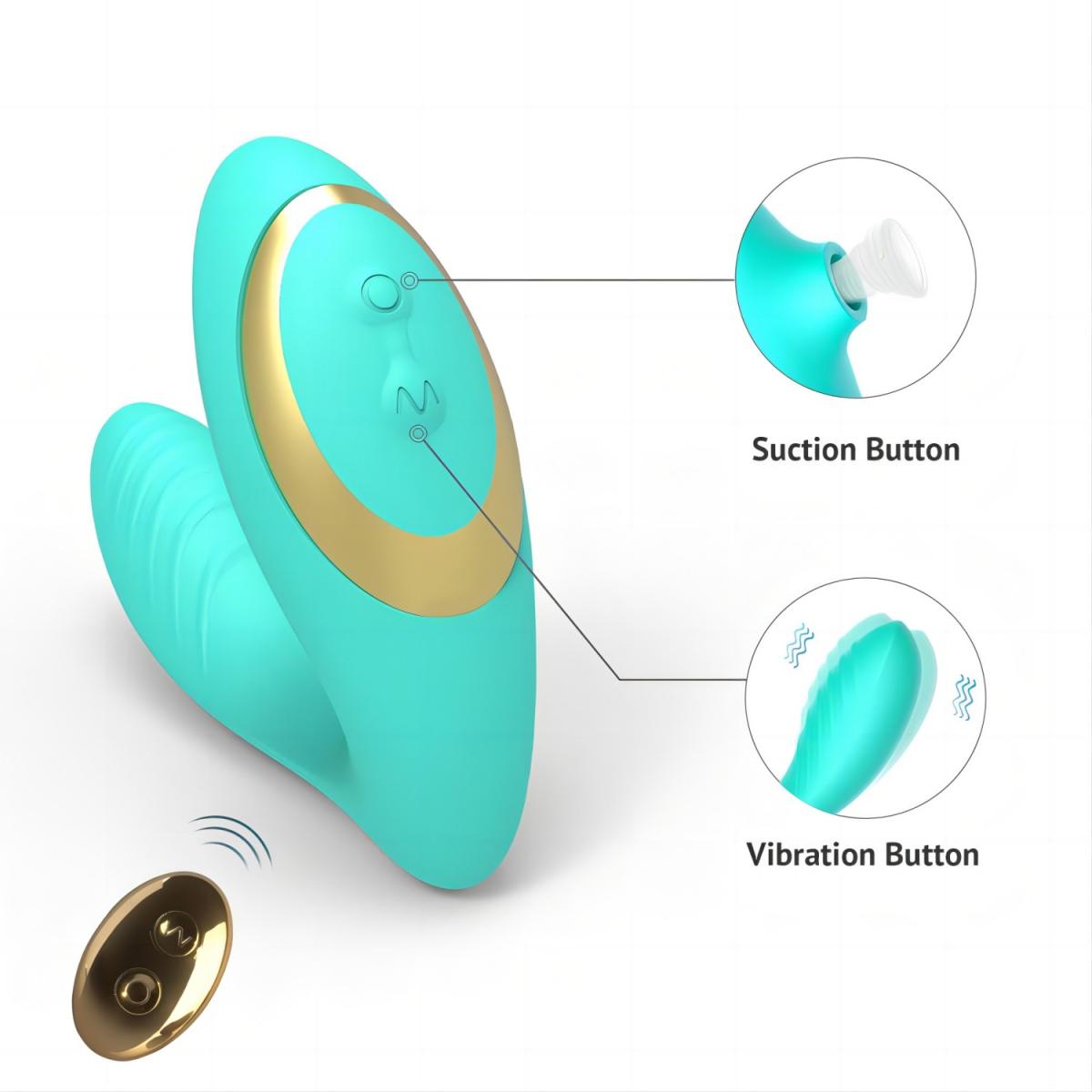 Tracy's Dog Вакуумный стимулятор с дистанционным управлением Clitoral Sucking Vibrator OG Pro 2 бирюзовый