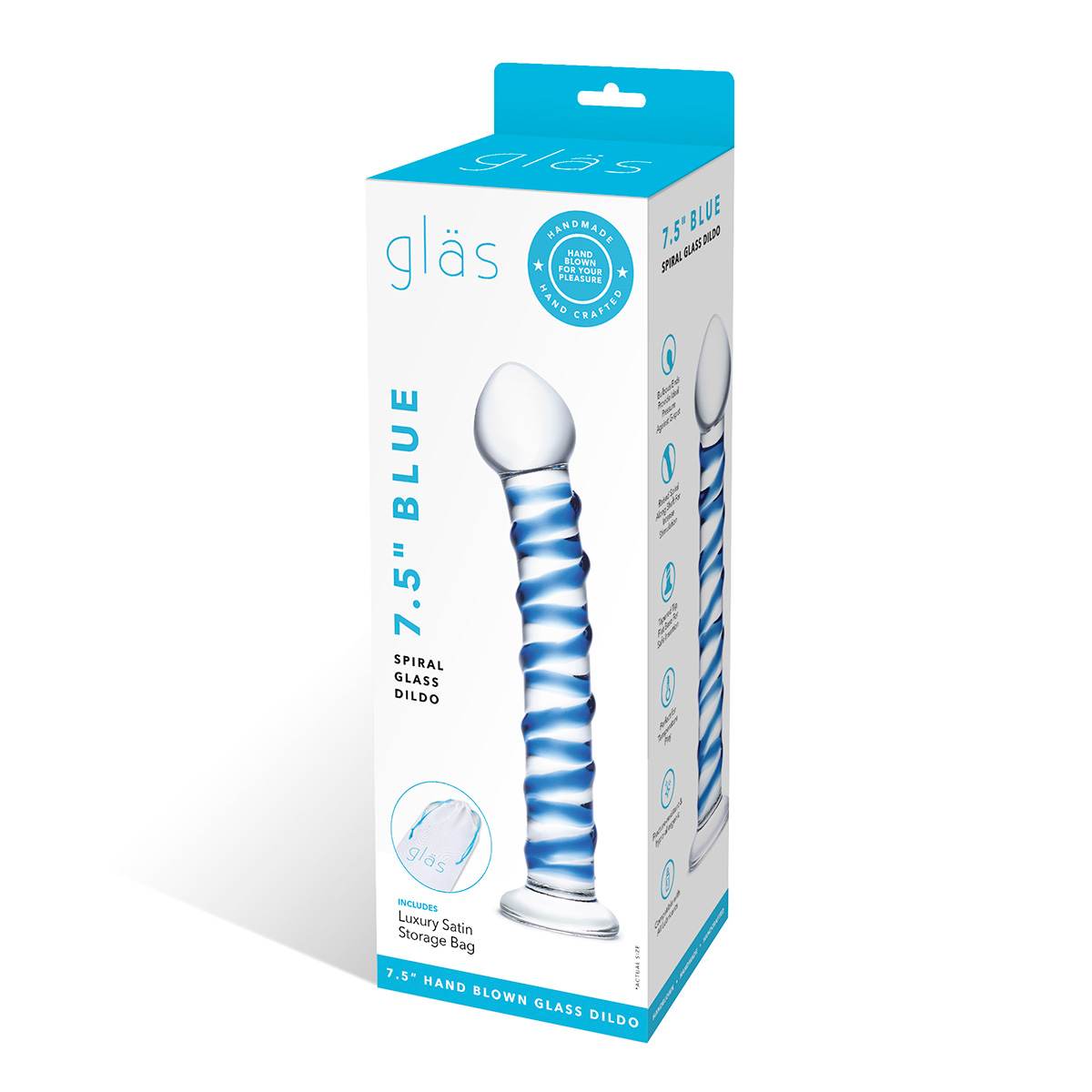Glas Фаллоимитатор из стекла BLUE SPIRAL