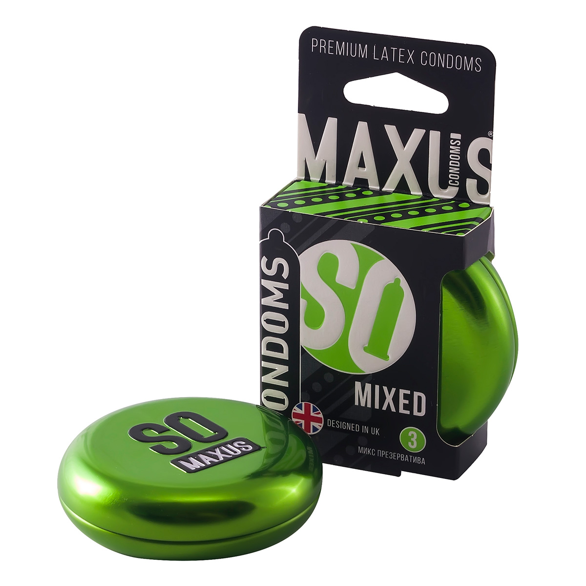 Maxus Презервативы в железном кейсе набор MAXUS Mixed №3 - 1 уп (3 шт)