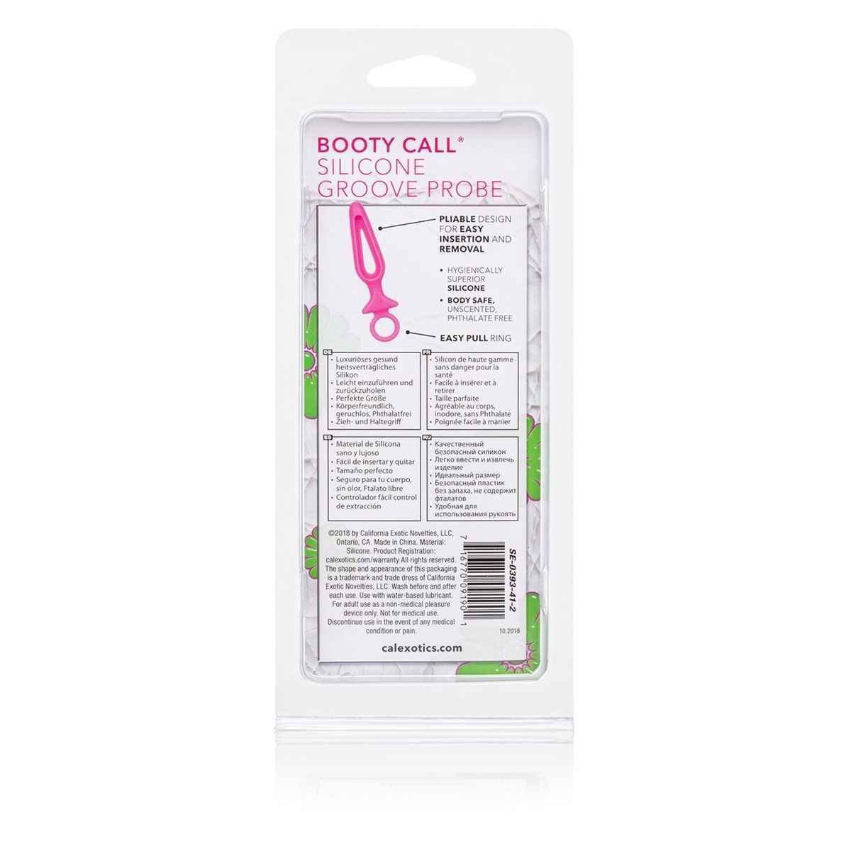 California Exotic Novelties Силиконовая розовая пробка с прорезью Booty Call Groove