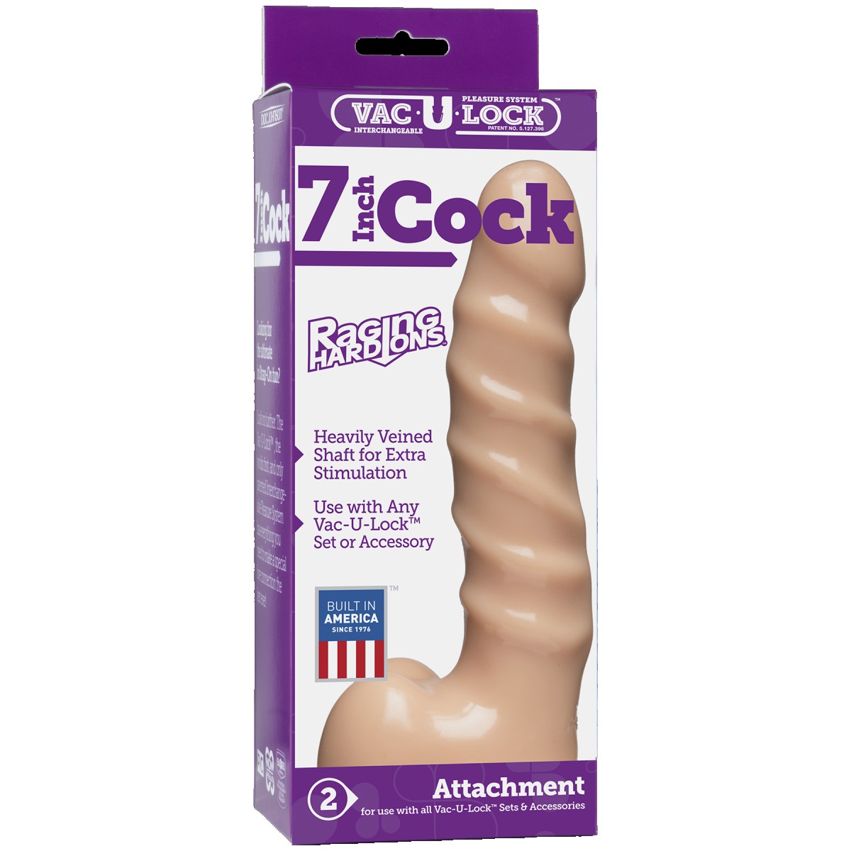 Насадка Харнесс с мошонкой Vac-U-Lock™ - 7 Raging hard-On Cock - Vanilla