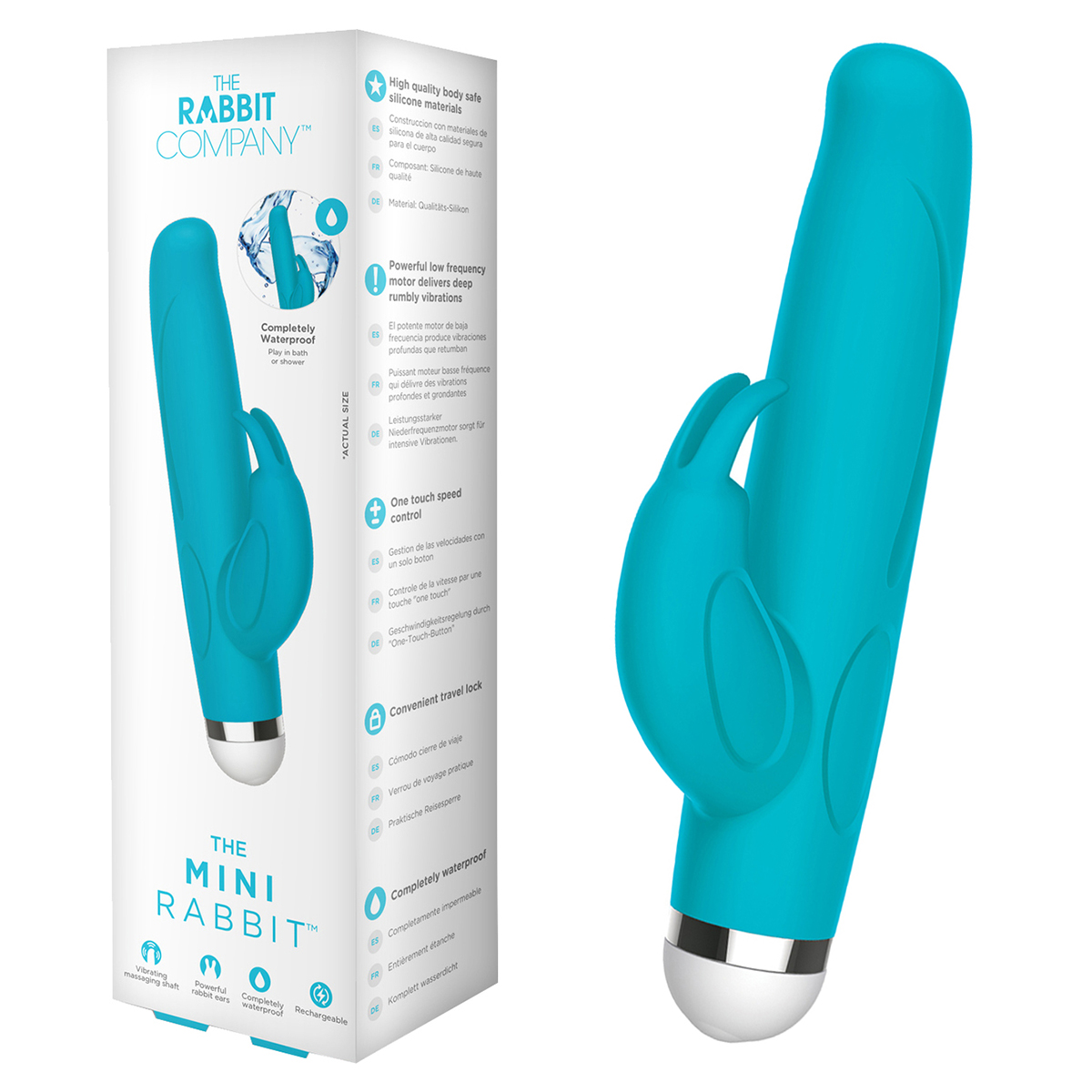 The Rabbit Company Лазурный кролик с клиторальным стимулятором MINI RABBIT