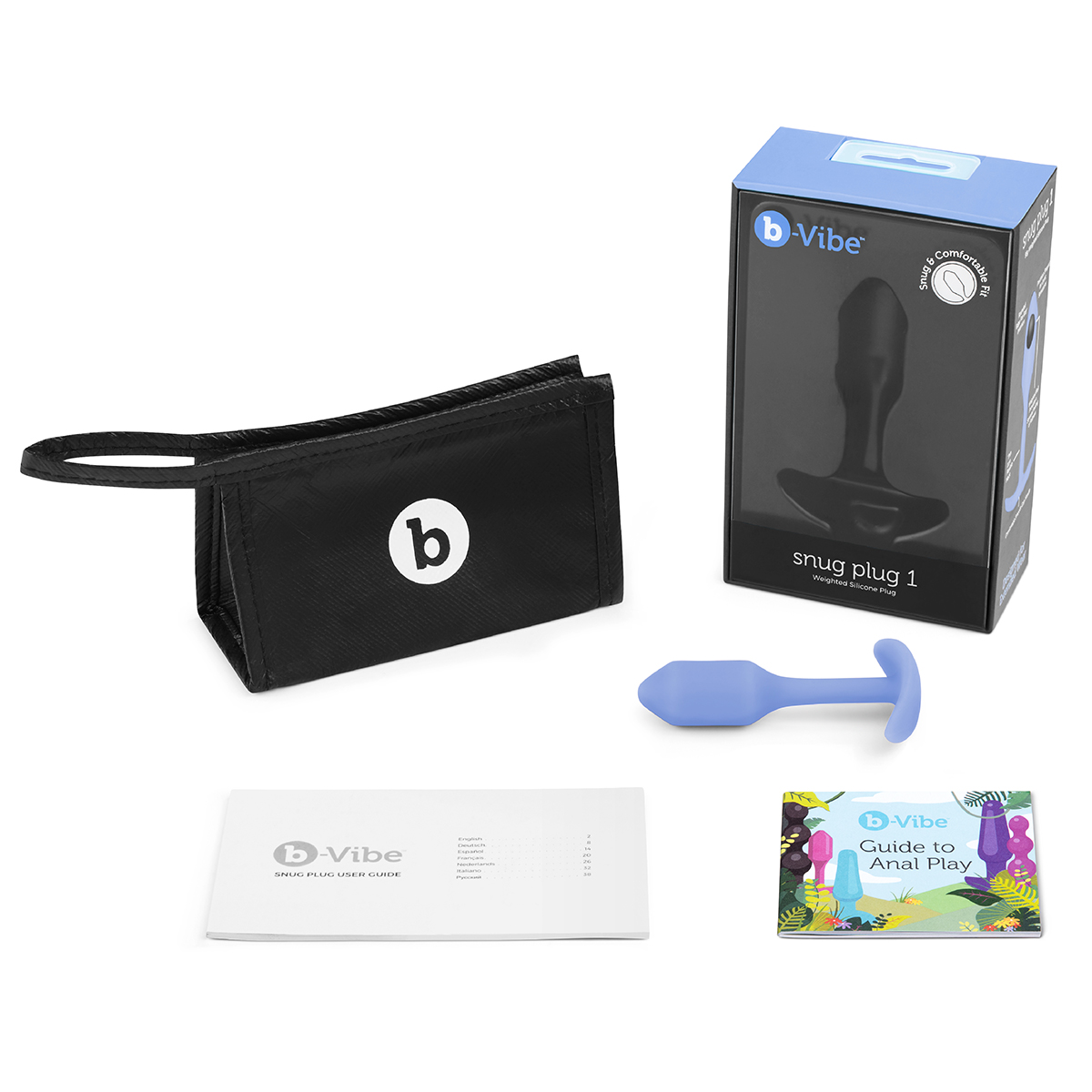 b-Vibe Профессиональная пробка для ношения B-vibe Snug Plug 1 сирень