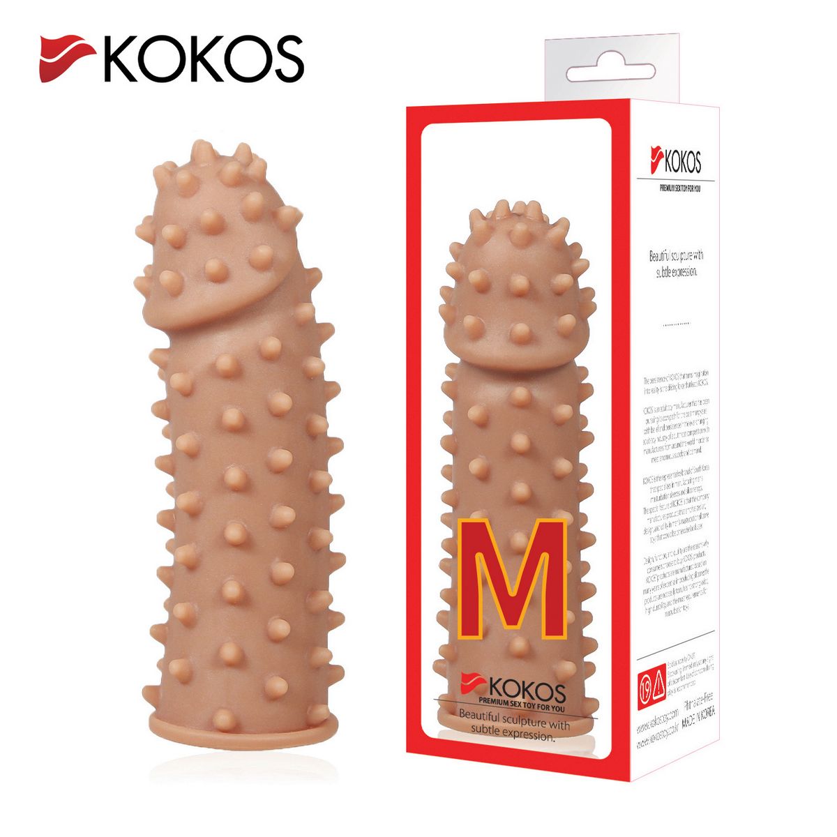 Насадка на фаллос с шипами и бугорками размер M, EXTREME SLEEVE ES.003