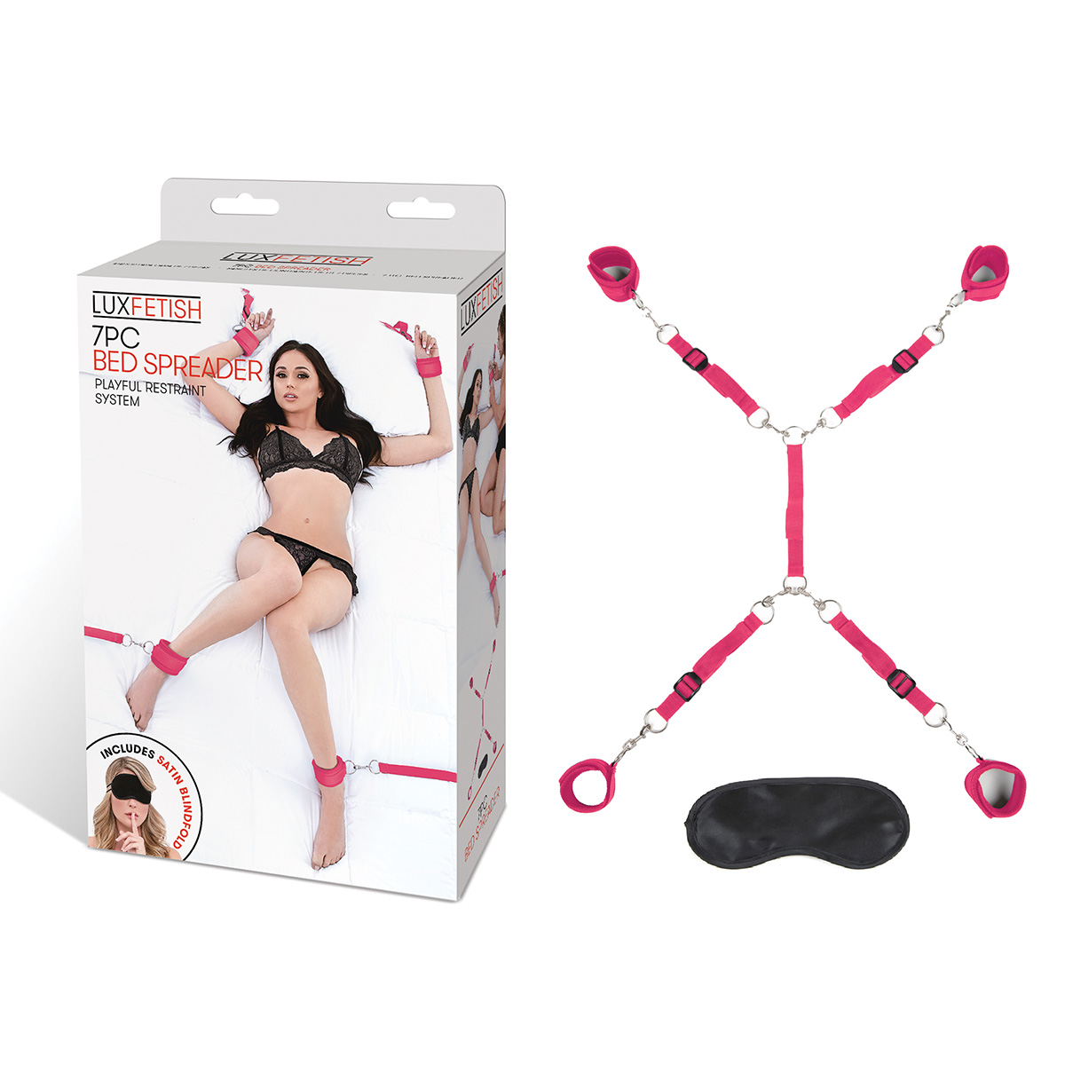 Lux Fetish Фиксатор позиций для рук и ног розовый Classic Bedspreader