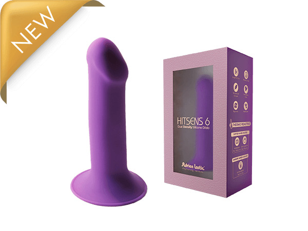 Дилдо на присоске с двойной плотностью ADRIEN LASTIC DILDO HITSENS DUAL DENSITY S06 Purple