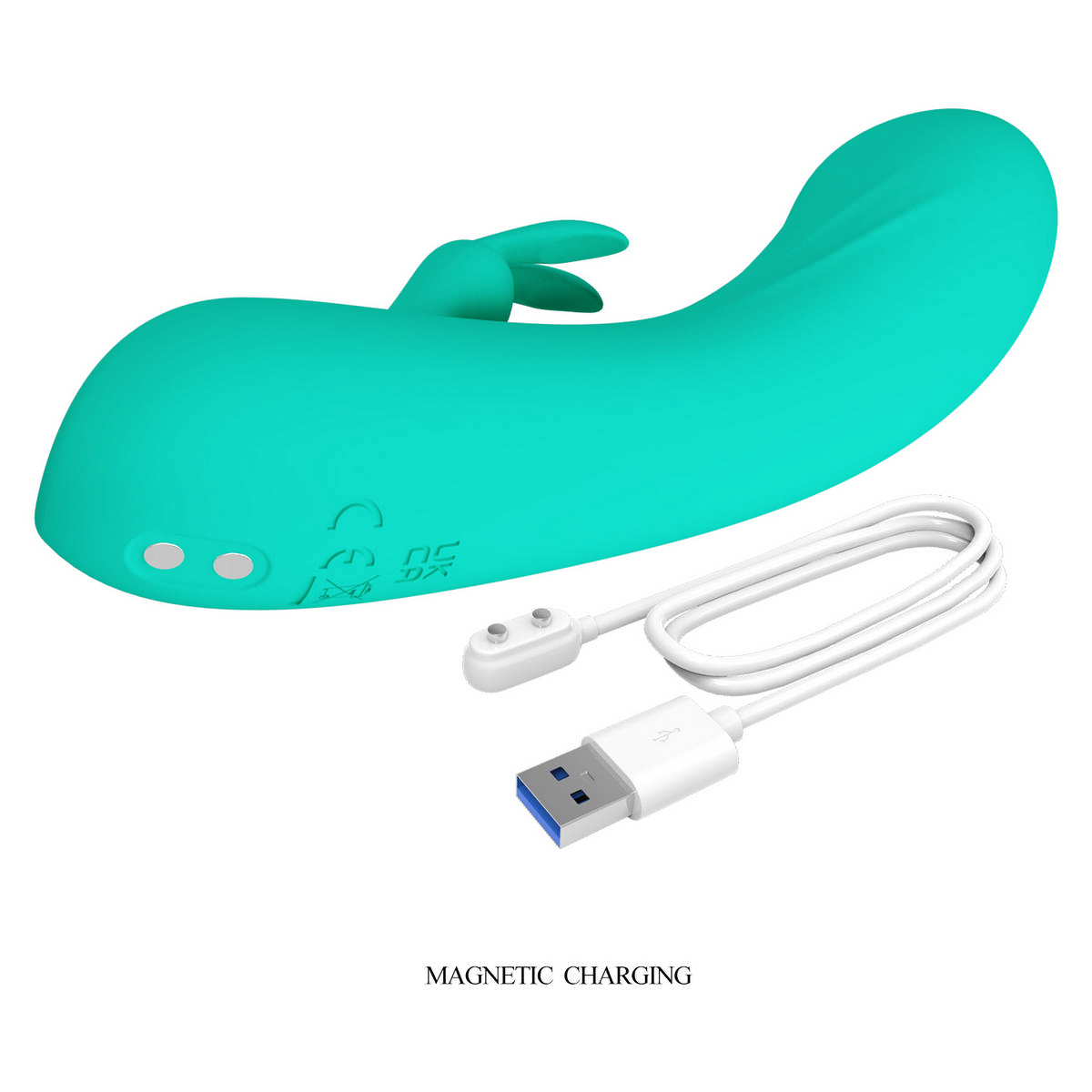 Массажёр-кролик с мощной вибрацией DJ STICK, бирюзовый