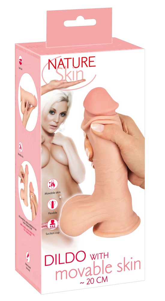 Фаллоимитатор с подвижной кожей Nature Skin 20 см