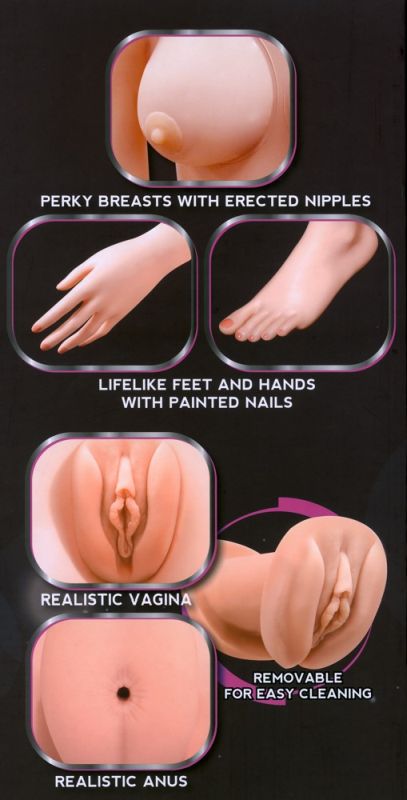 Кукла надувная с вибрацией, 2 любовных отверстия Hot Lucy Lifesize Love Doll