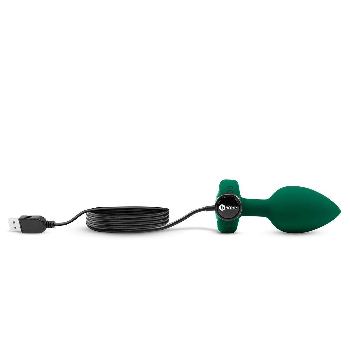 b-Vibe Вибрирующая втулка Vibrating Jewel Plug M/L зеленого цвета