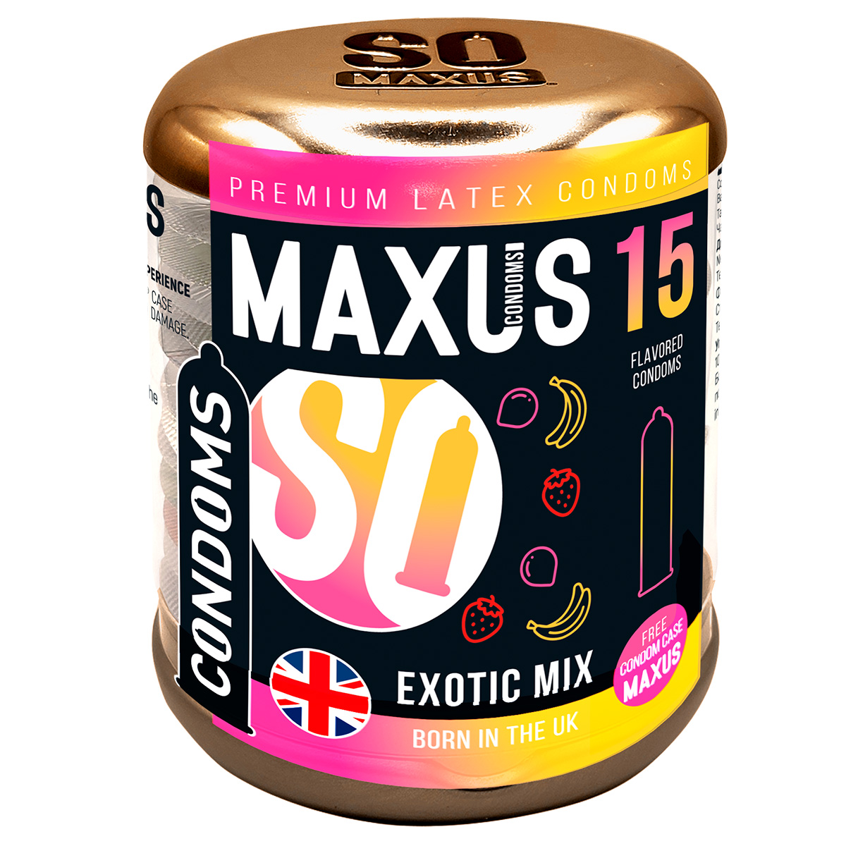 Maxus Презервативы цветные и ароматизированные MAXUS Exotic Mix №15 в большом кейсе - 1 уп (15 шт)
