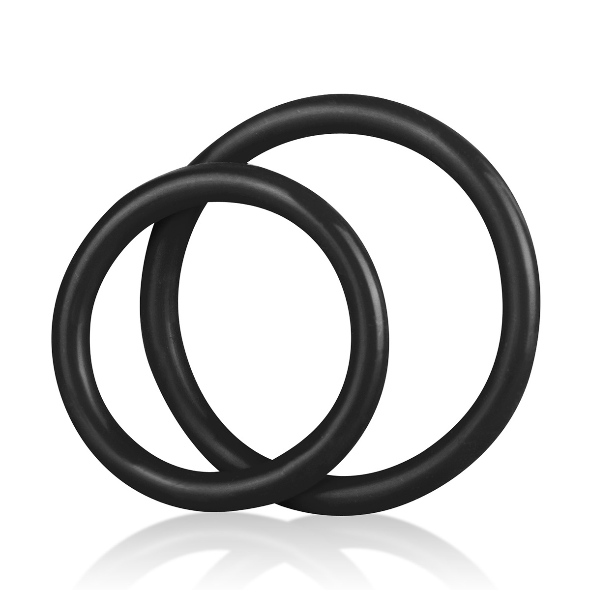BlueLine Набор из двух черных силиконовых колец разного диаметра SILICONE COCK RING SET