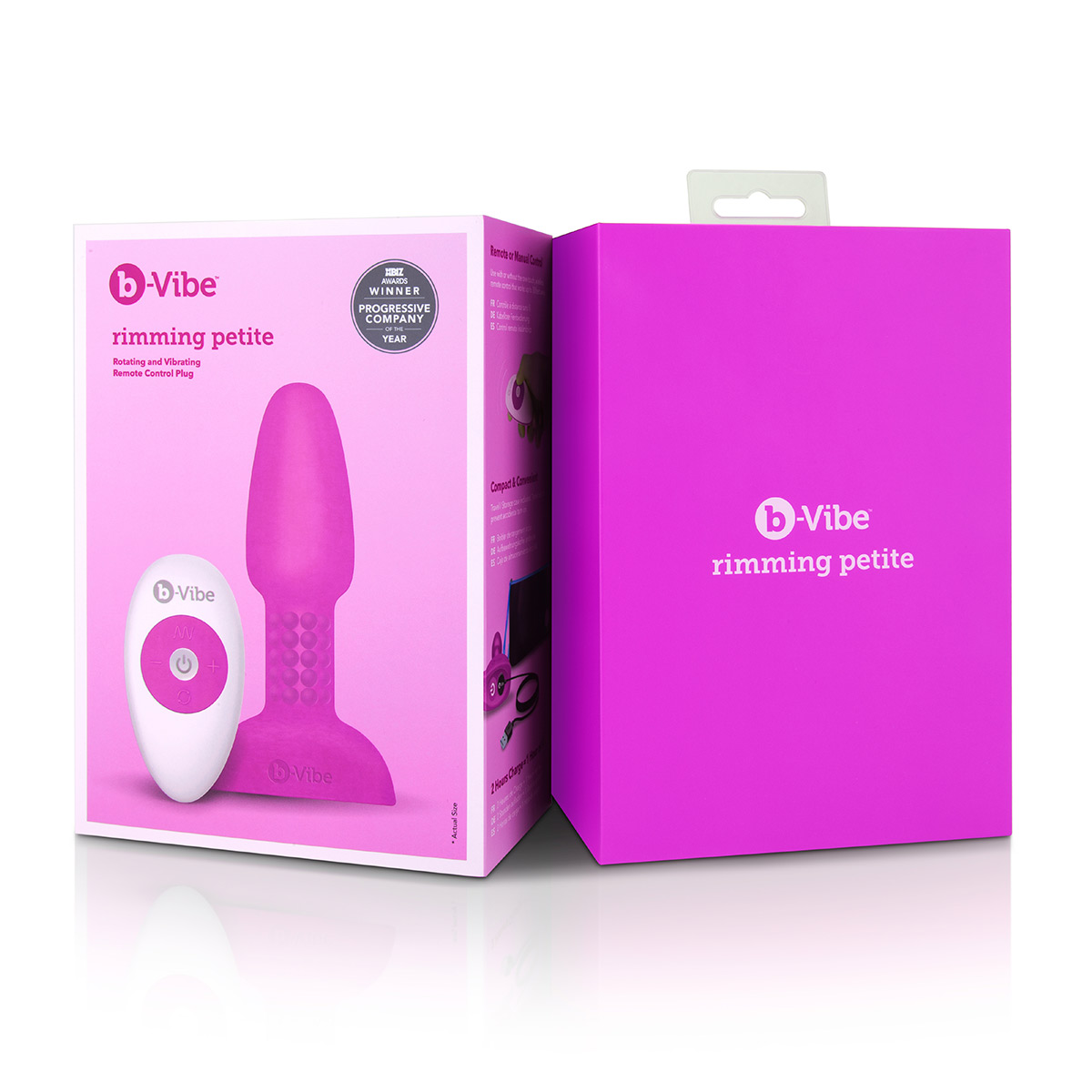 b-Vibe Анальная премиум-пробка с римминг эффектом Rimming Petite фуксия