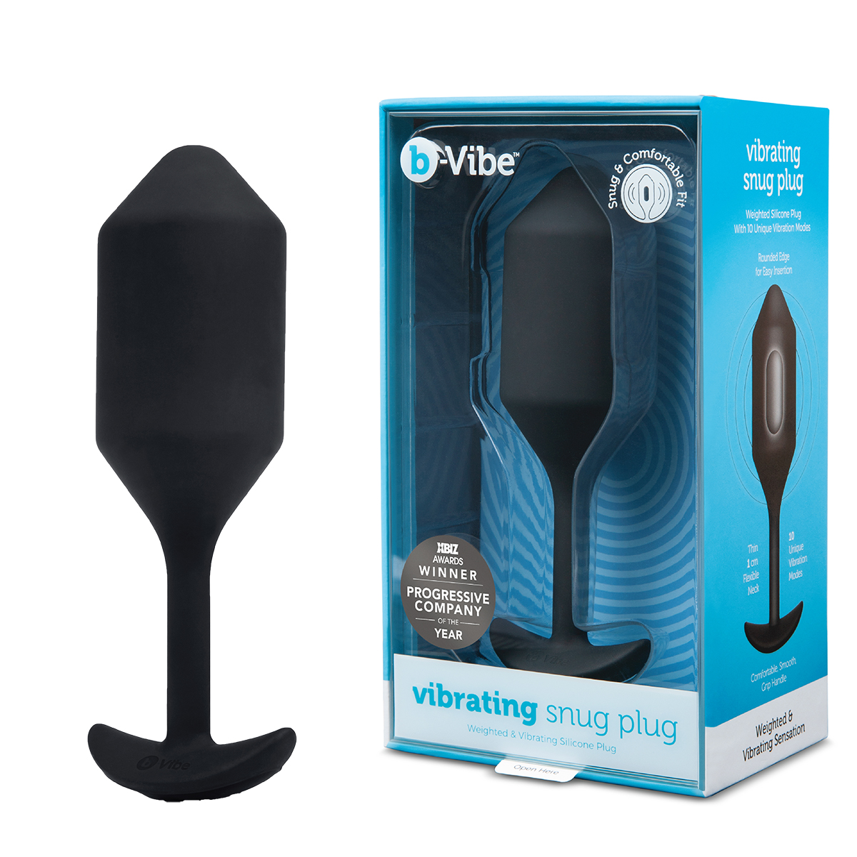 b-Vibe Профессиональная пробка для ношения с вибрацией черная B-Vibe Vibrating Snug Plug 4
