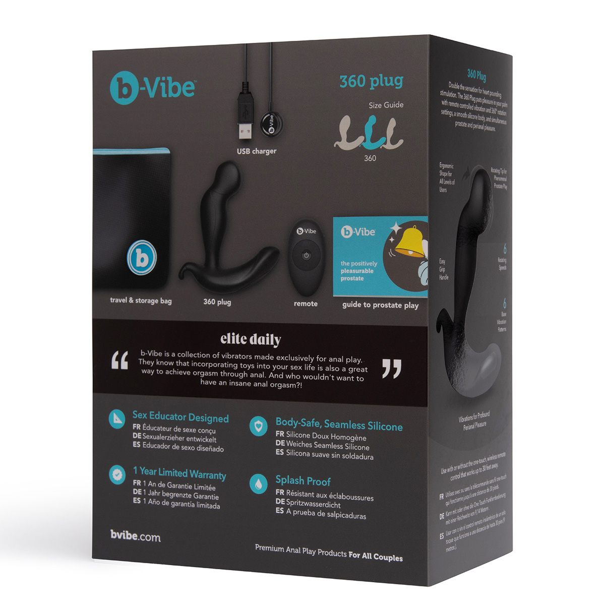 b-Vibe Анальный стимулятор с вращением и вибрацией b-Vibe 360 PLUG