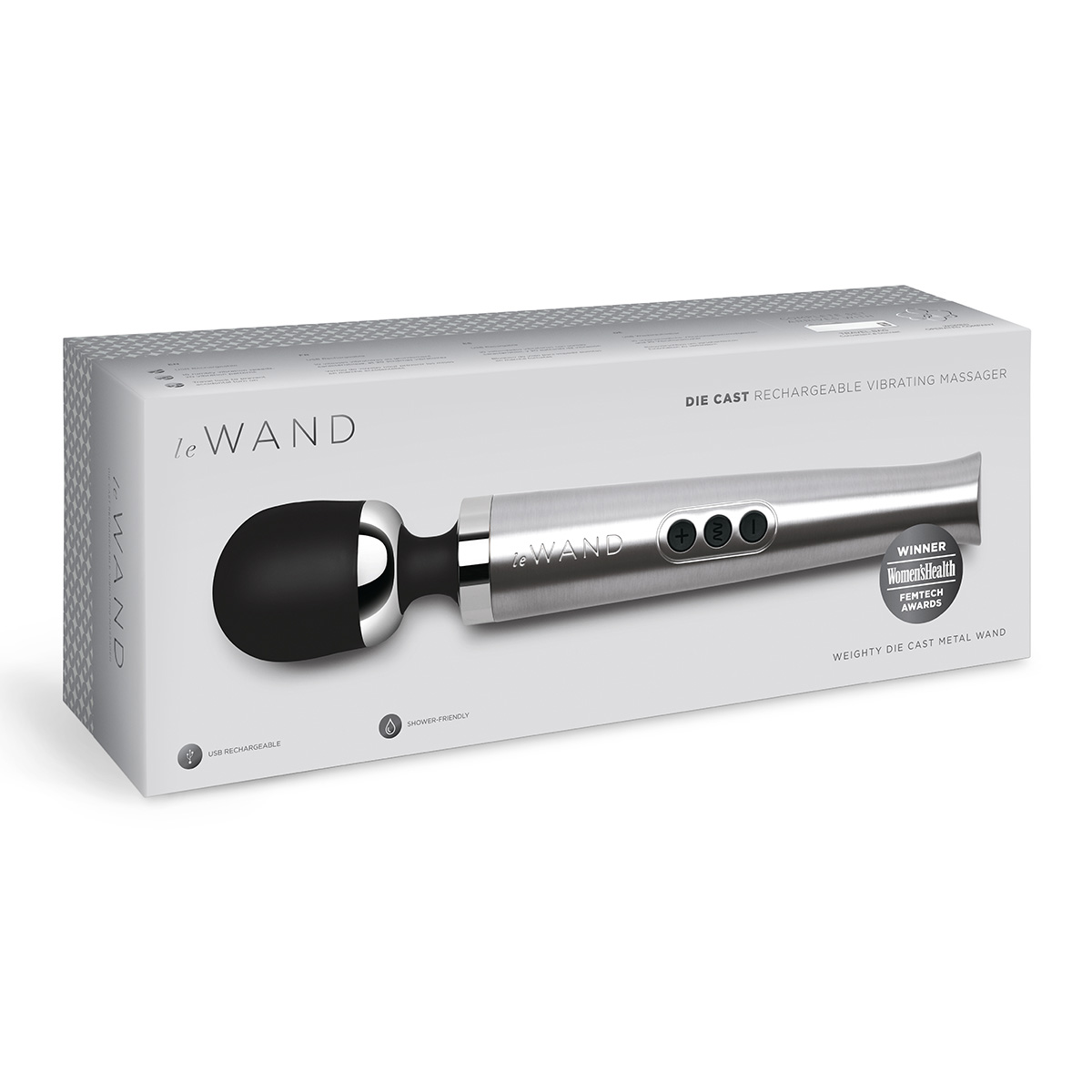 le WAND Вибромассажер литой люкс-ванд серебро le WAND DIE CAST
