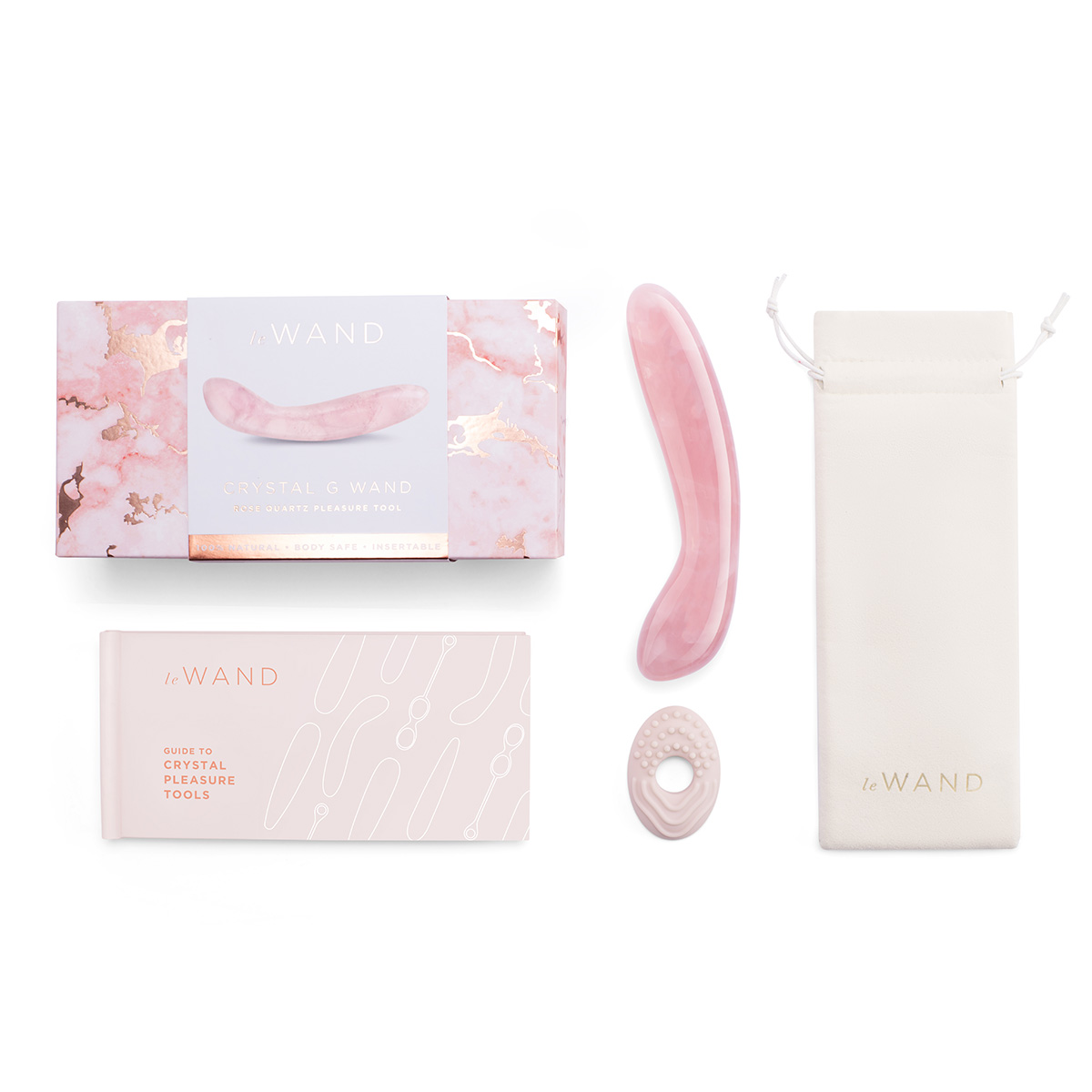 le WAND Массажер для G-точки le WAND Crystal G-Wand розовый кварц