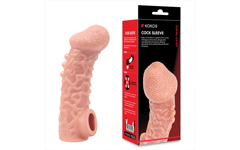 Насадка на фаллос с имитацией пирсинга COCK SLEEVE CS.007-L (большой)
