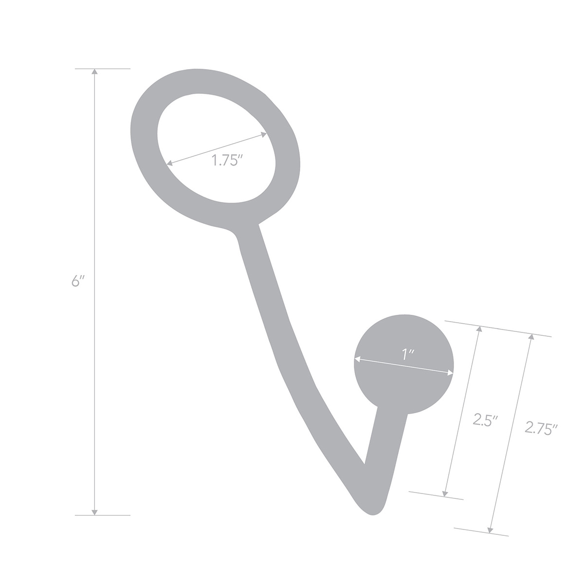 BlueLine Кольцо на пенис с анальным щаром Stainless Steel Anal Hook & Cock Ring