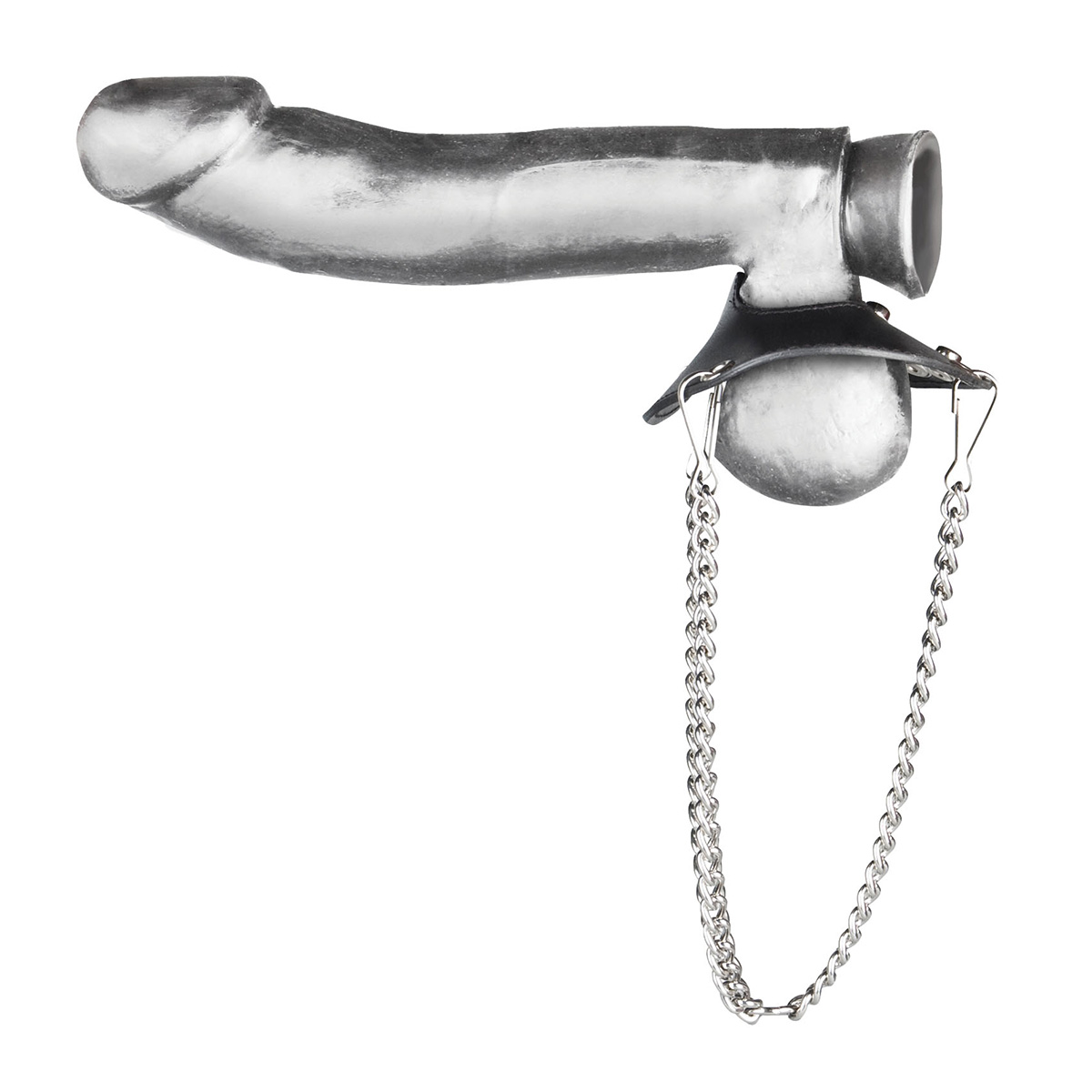 BlueLine Утяжка для мошонки из искусственной кожи с цепочками PARACHUTE BALL STRETCHER