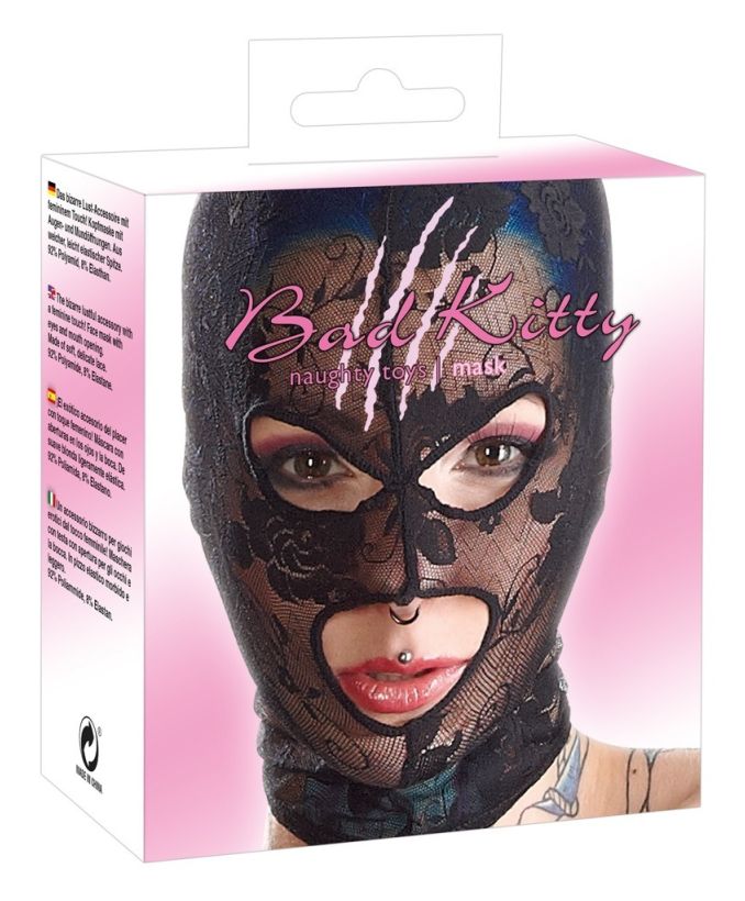 Кружевная маска на голову с отверстиями для глаз и рта Mask Lace by Bad Kitty