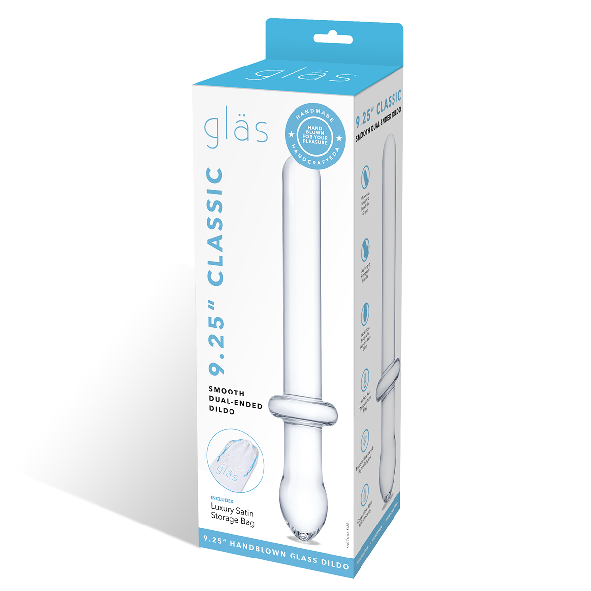 Glas Анально-вагинальный двусторонний фаллоимитатор 9,25 in CLASSIC