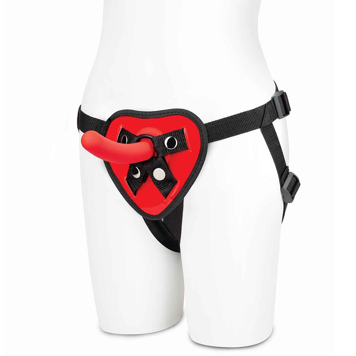 Lux Fetish Красные трусы с фаллосом для новичков Red Heart Strap on Harness & 5in Dildo Set