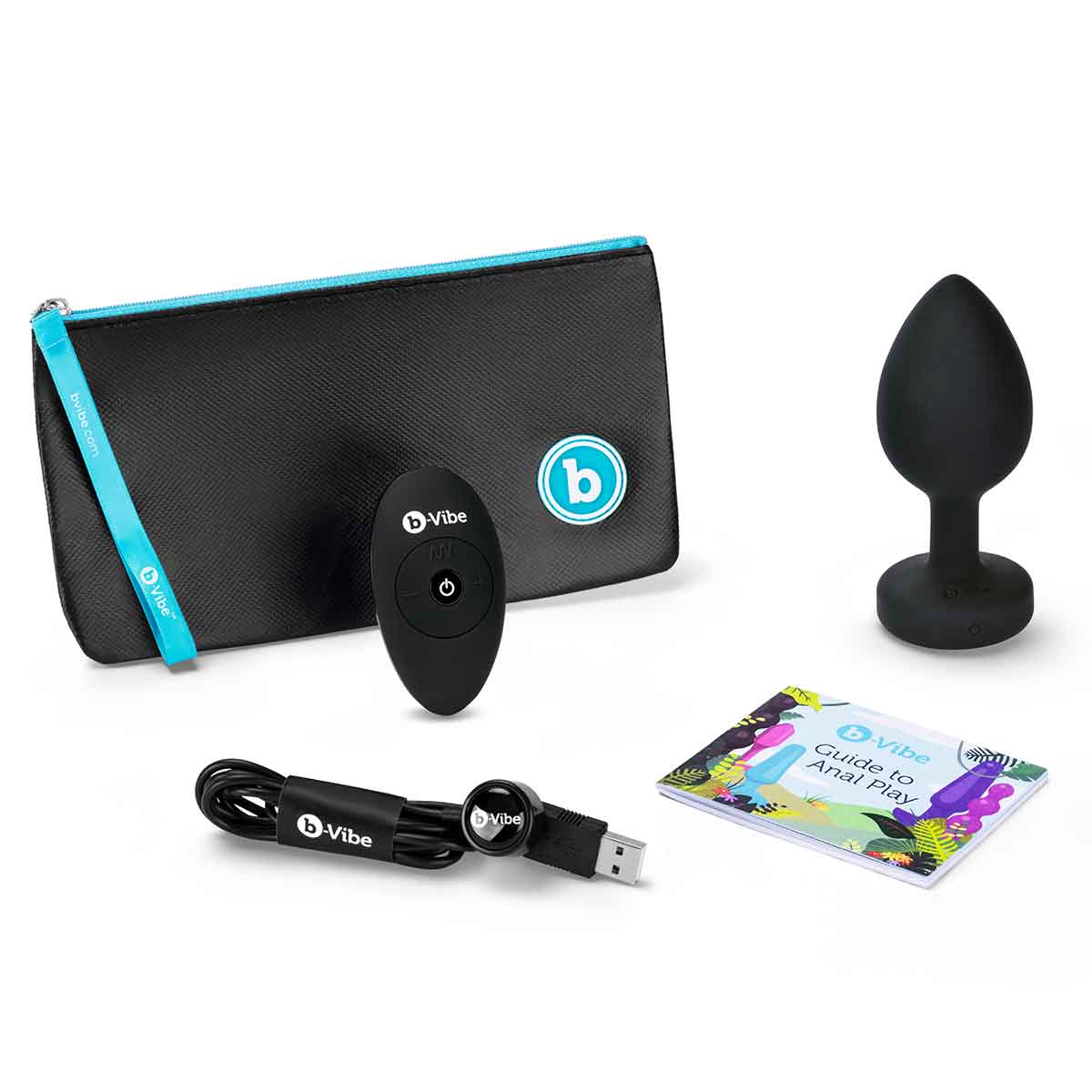 b-Vibe Вибрирующая втулка Vibrating Jewel Plug XXL черного цвета