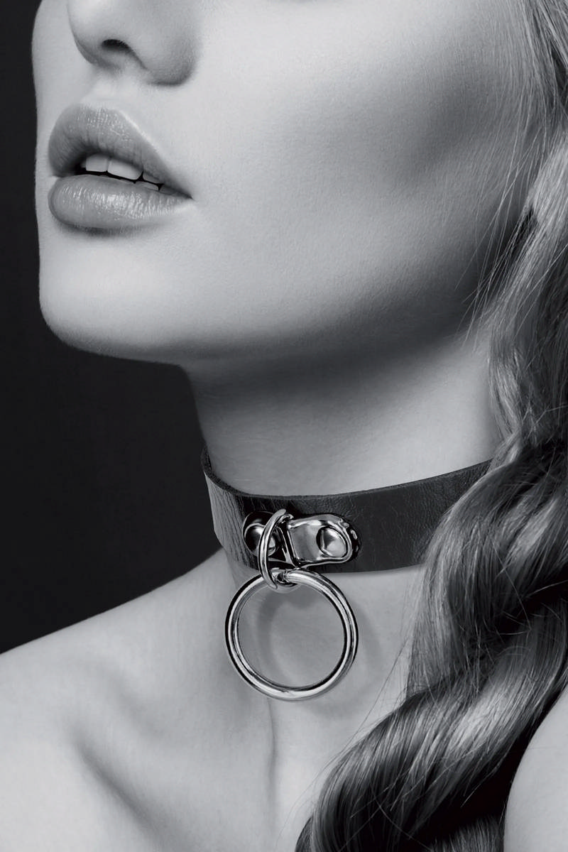 Чокер с кольцом черный COLLIER FETISH NOIR
