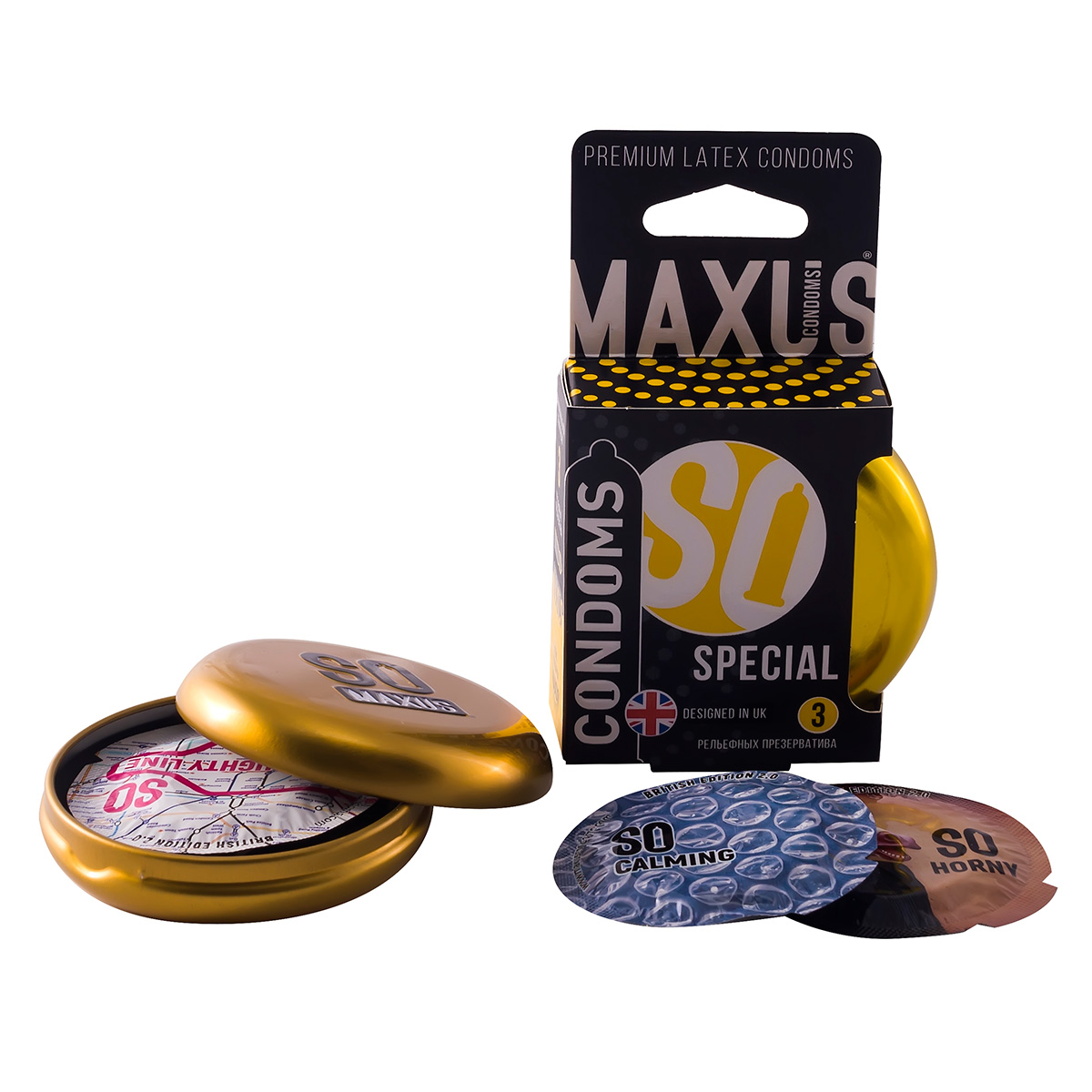 Maxus Презервативы в железном кейсе точечно-ребристые MAXUS Special №3 - 1 уп (3 шт)