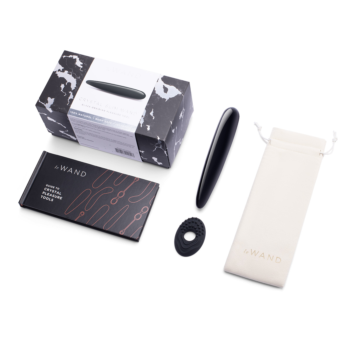 le WAND Массажер тонкий le WAND Crystal Slim Wand черный обсидиан