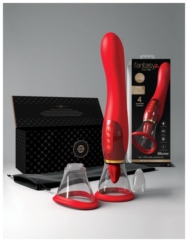 Двухсторонний вибростимулятор Fantasy For Her Ultimate Pleasure 24K Gold Luxury Edition
