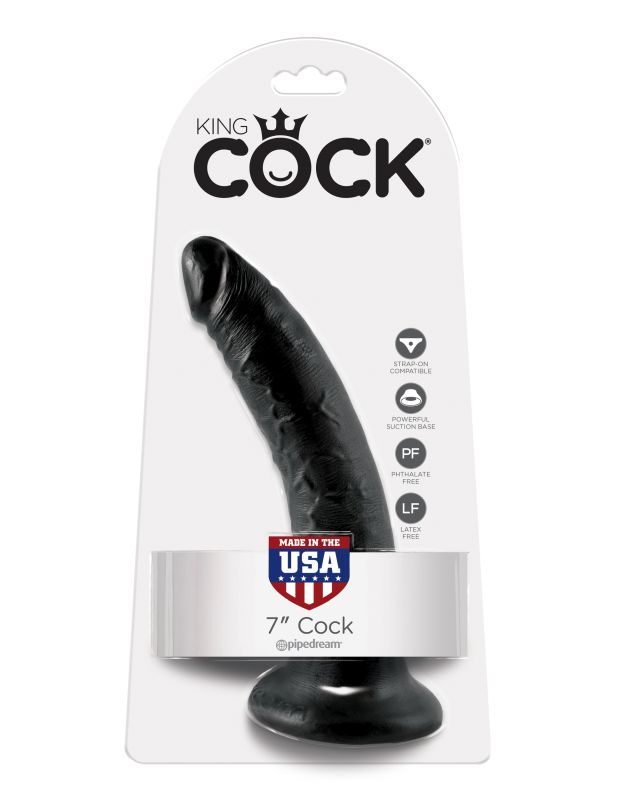 Фаллоимитатор на присоске черный King Cock 7