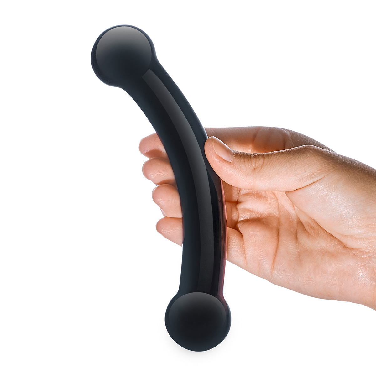 Glas Черный стимулятор простаты из стекла BULL BLACK DILDO