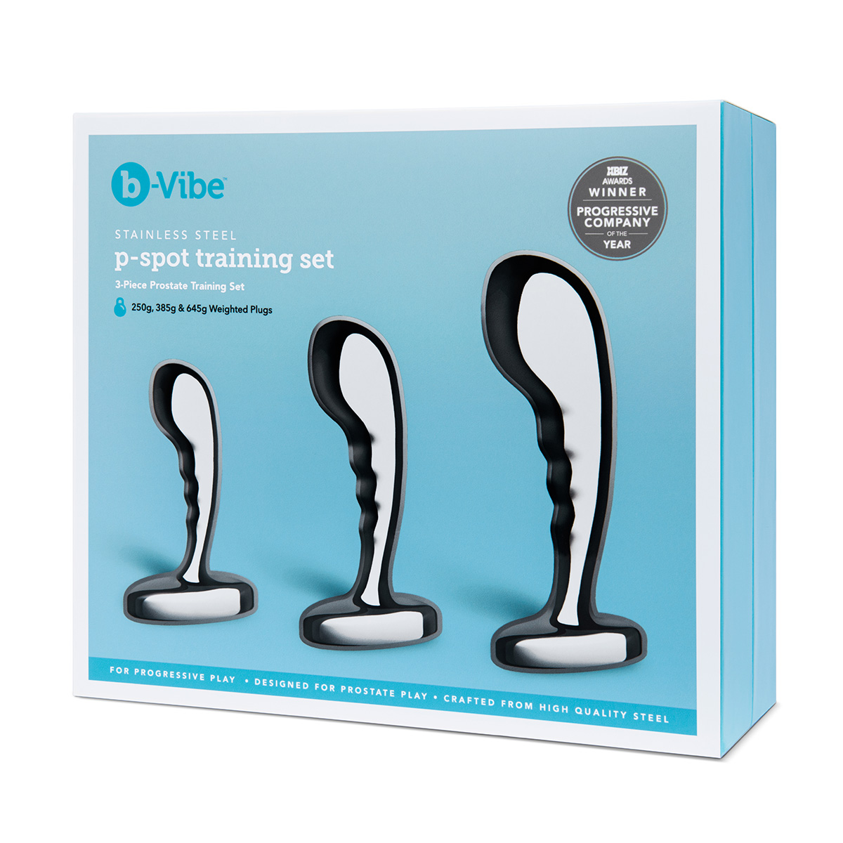 b-Vibe Набор стальных стимуляторов простаты STAINLESS STEEL P-SPOT TRAINING SET