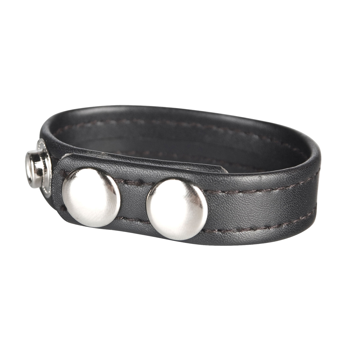BlueLine Кольцо на пенис из искусственной кожи на клепках (3,5-5,5см) SNAP COCK RING