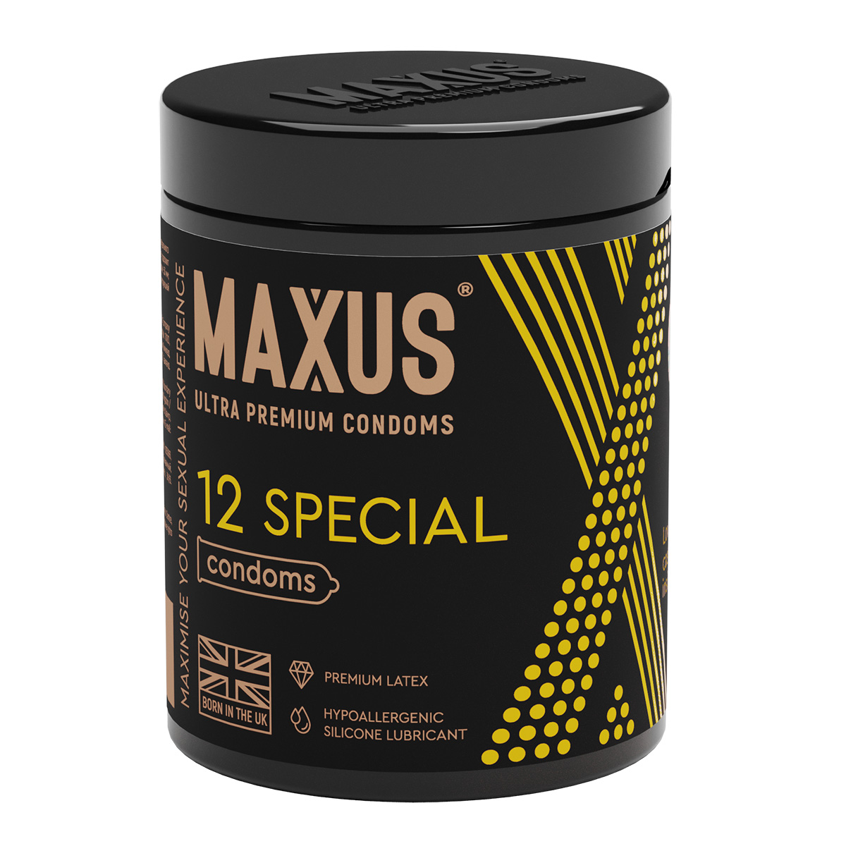Maxus Презервативы в пластиковом контейнере точечно-ребристые MAXUS Special X-Edition - 1 уп (12 шт)