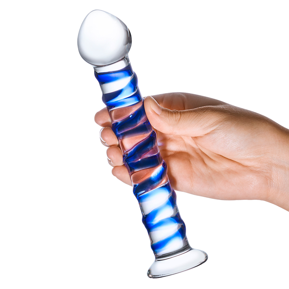 Glas Фаллоимитатор из стекла BLUE SPIRAL