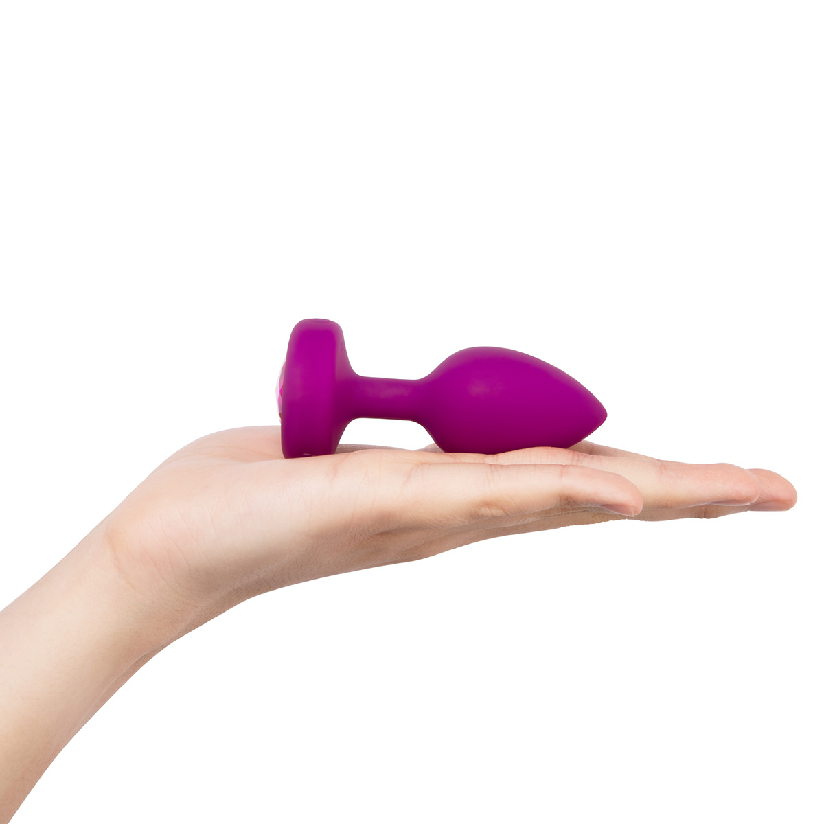 b-Vibe Вибрирующая втулка Vibrating Jewel Plug S/M цвета фуксии