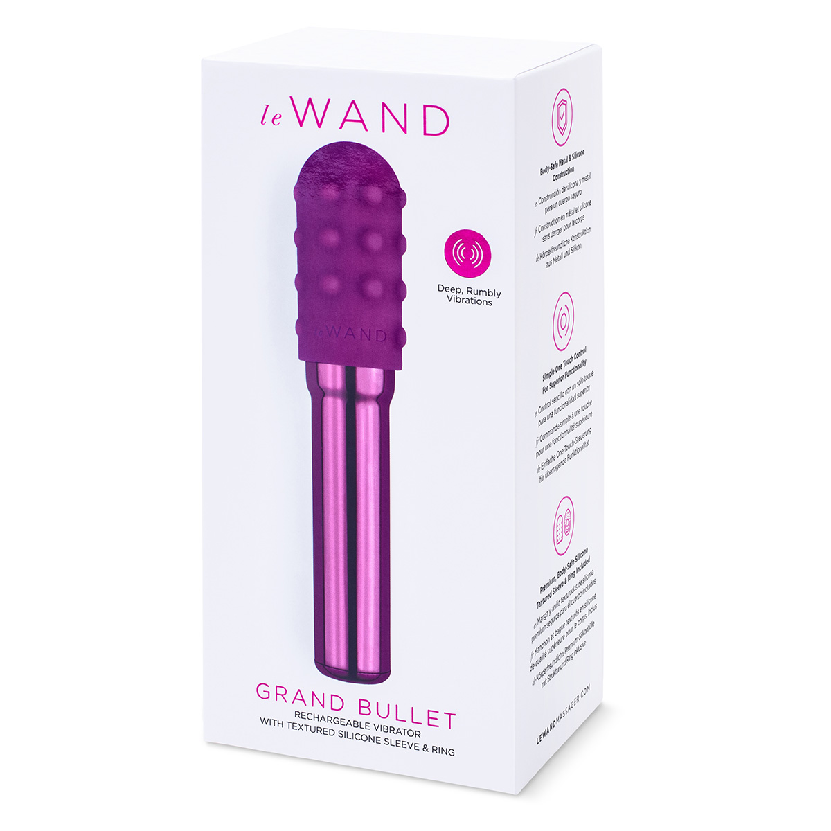 le WAND Люксовый вибратор le WAND Grand Bullet вишневый