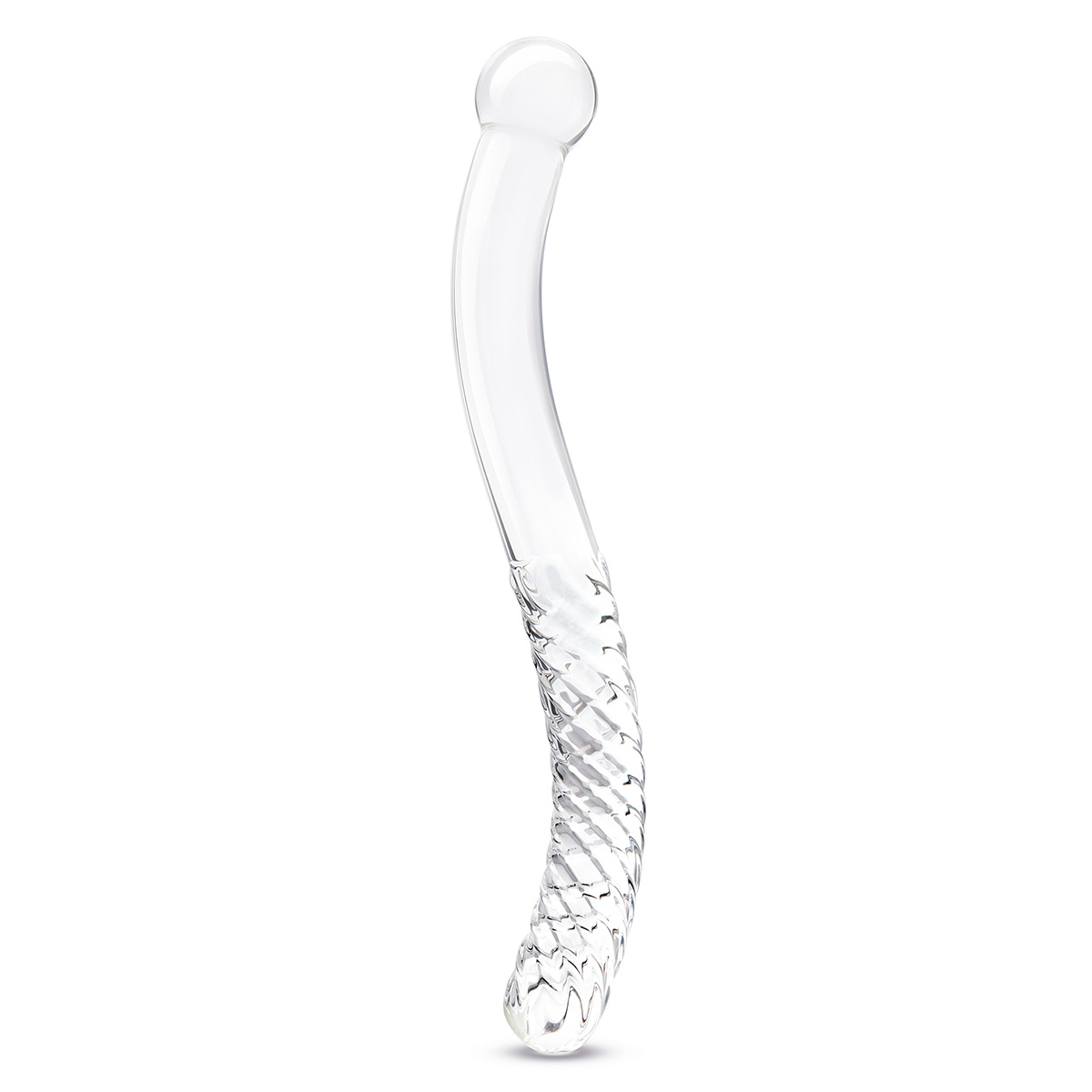 Glas Изящный фаллоимитатор с рельефом 11 in Glass Pelvic Wand Double Ended