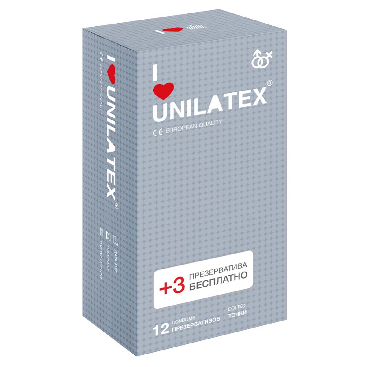 Unilatex Презервативы с точками Unilatex® Dotted 1 уп (12+3 шт)