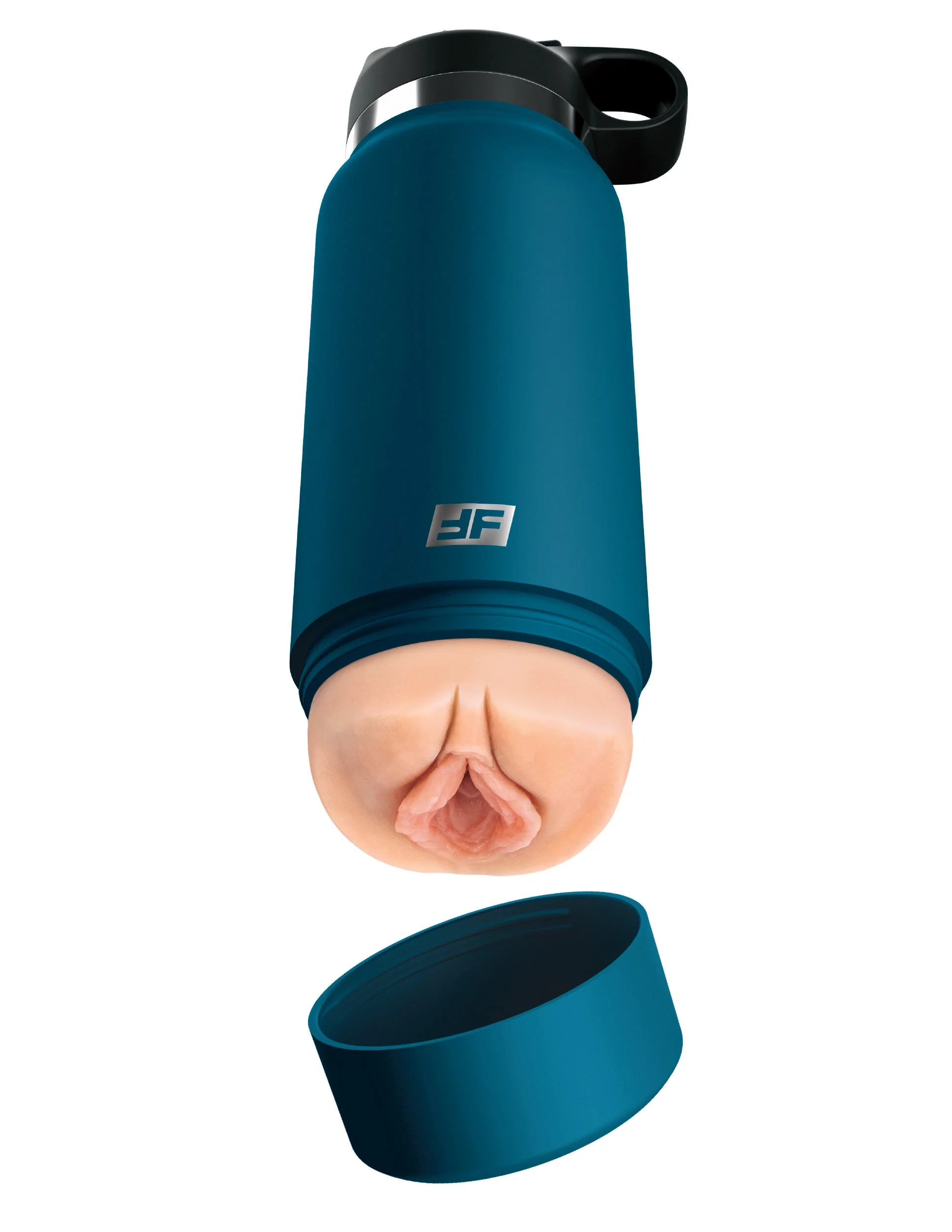 Мастурбатор телесный в синей фляге FUCK FLASK