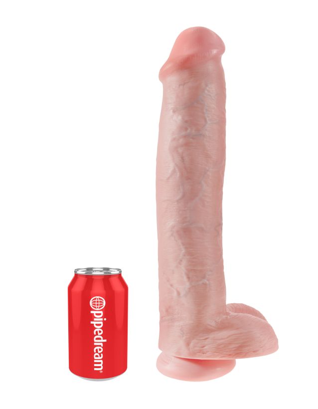 Фаллоимитатор-гигант на присоске телесный King Cock 15 Cock with Balls Flesh