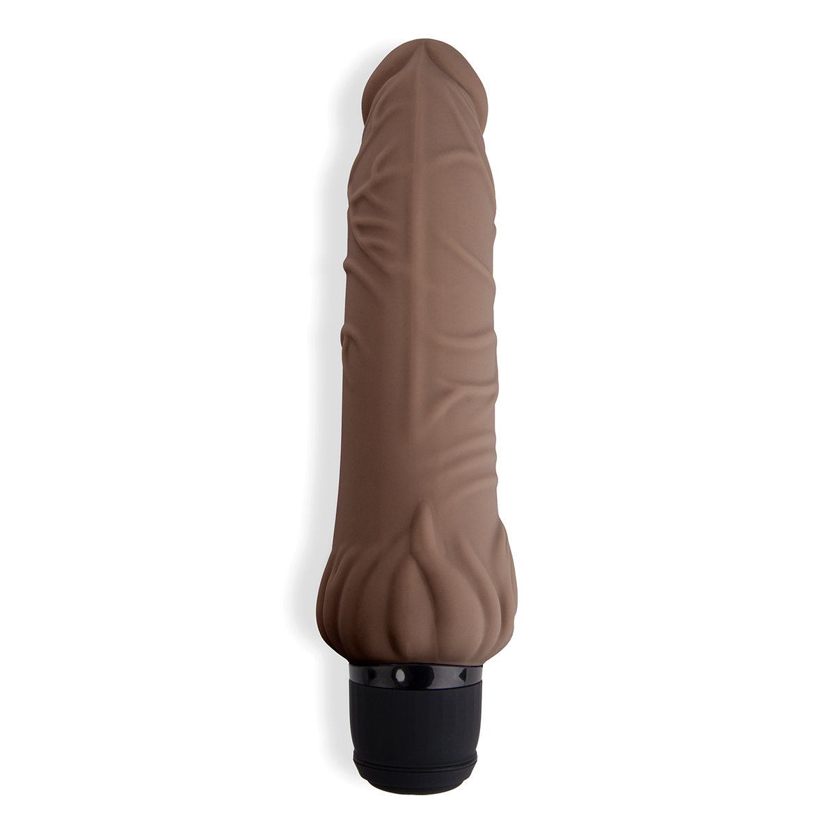 PowerCocks Реалистичный коричневый вибратор с клиторальным стимулятором 7" Realistic Vibrator