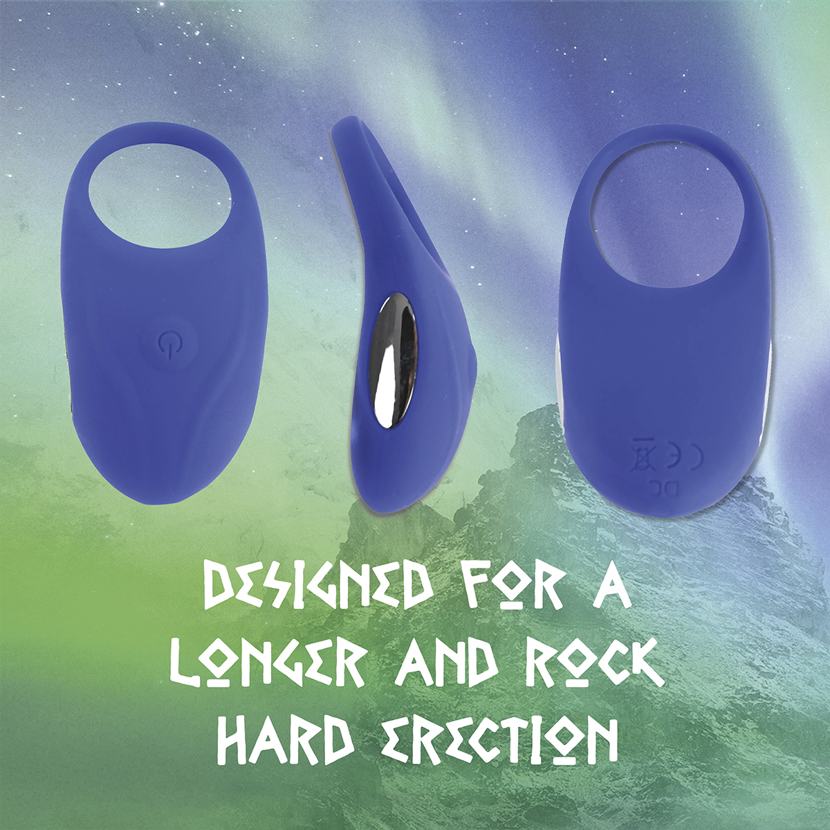FeelzToys Кольцо эрекционное с вибрацией Thor Cockring Blue синее